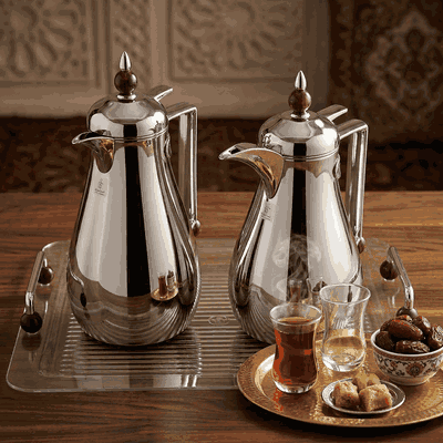 طقم ترامس مع طوفرية السيف غاليري، 0.7 / 1 لتر، 3 قطع، حافظة داخلية زجاج - فضي product image 2