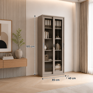 دولاب ملفات معدن، 185×85×40 سم - بيج product image