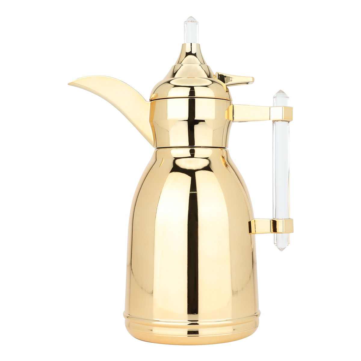Steel Dallah Al Saif Gallery, 0.6 litres, with transparent handle - gold product image