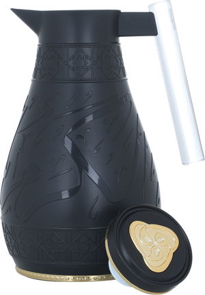 Al Saif Gallery Karam thermos set, 1/0.65 litre, Islamic pattern, thermal glass inner shell, plastic outer shell - black product image 7