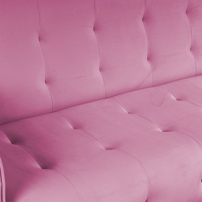 كنبة سرير مونتيلا خشب سويدي باك كومفورت، 190x70x90 سم، قماش مخمل - وردي داكن product image 5