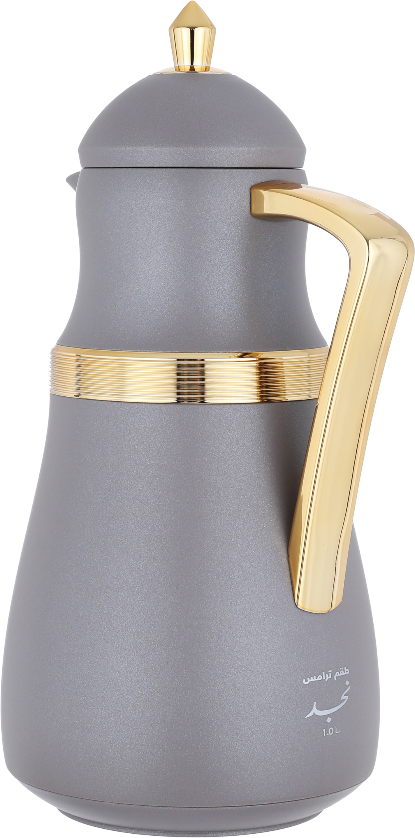 Al Saif Gallery Najd thermos set, 1 liter, thermal glass inner shell, plastic outer shell, 2 pieces - golden cappuccino product image 7