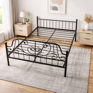 سرير هيكل حديد، 190×70×86 سم - أسود product image