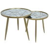 طاولات زجاج + حديد السيف غاليري، 55×55×53 / 45×45x48 سم، قطعتين - ذهبي product image 1