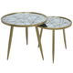 طاولات زجاج + حديد السيف غاليري، 55×55×53 / 45×45x48 سم، قطعتين - ذهبي product image 1