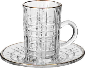 طقم بيالات شاي وقهوة زجاج السيف غاليري، 30 قطعة - شفاف product image 5