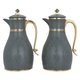 Al Saif Gallery Nahla thermos set, two pieces, 1/1 liter, thermal glass inner shell, plastic outer shell - dark gray product image 2