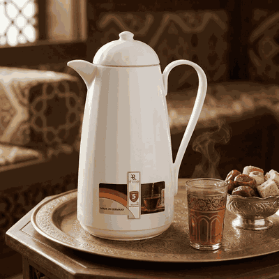 ترمس الراين، 1 لتر، حافظة داخلية زجاج حراري - ابيض product image 2