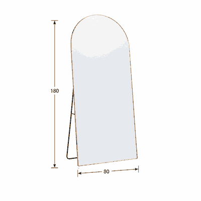مراية ستاند زجاج، 180×80 سم، ستاند معدن - ذهبي product image 3