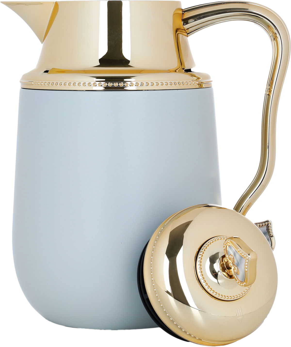 Al Saif Gallery Fatima thermos set, 1/0.7 liter, 2 pieces, thermal glass inner container, steel outer shell - light gray product image 9