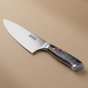 سكين الشيف استيل بيرن، بيد خشبي أسود - فضي product image