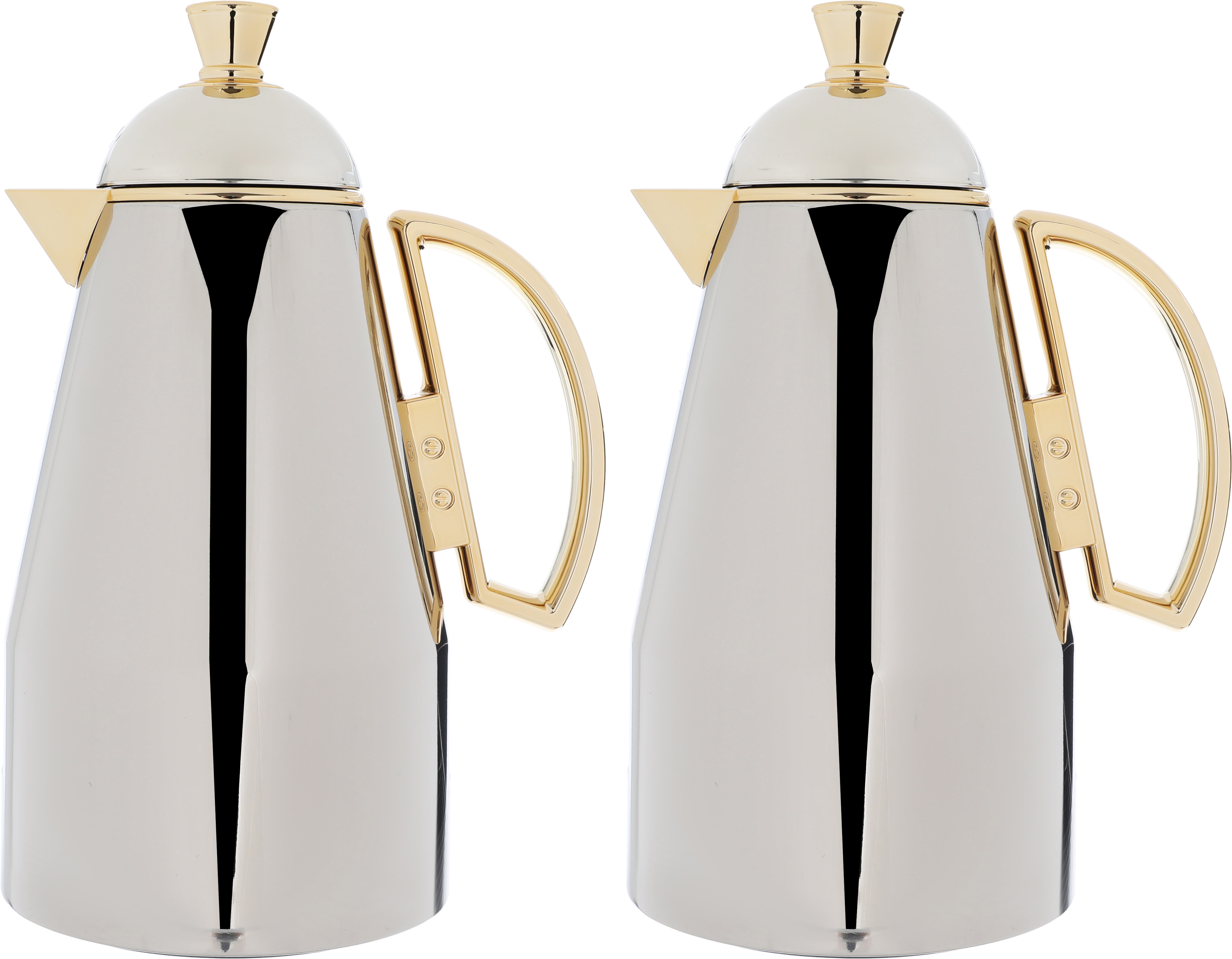 Al Saif Gallery thermos set, 2 pieces, 1 liter, glass inner container, plastic outer shell - silver product image 1