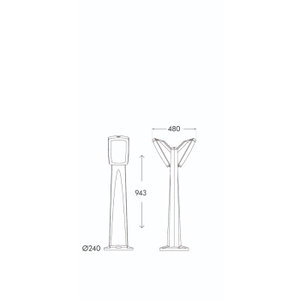 Norco Modern Double Aluminum Glass Garden Post, 95 x 16.5 cm, T5 Base - Black product image 2