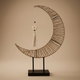 Al Saif Gallery Stainless Steel Ramadan Decor Stand, 65.5x11x72 cm, Wicker Crescent Shape, Lighted Base - Black Beige product image 1