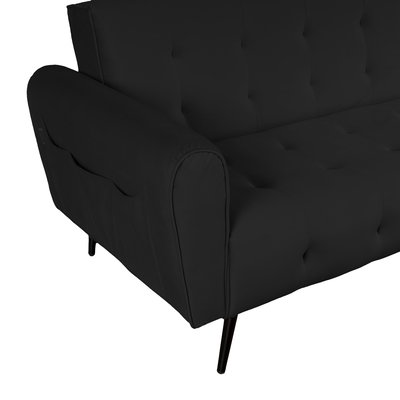 كنبة سرير مونتيلا خشب سويدي باك كومفورت، 190x70x90 سم، قماش مخمل - أسود product image 4