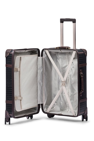 Limra LMA-6083 Artificial Leather Travel Suitcase, 20 Inch, 4 Wheels, 360 Degree Rotating - Black Brown product image 5