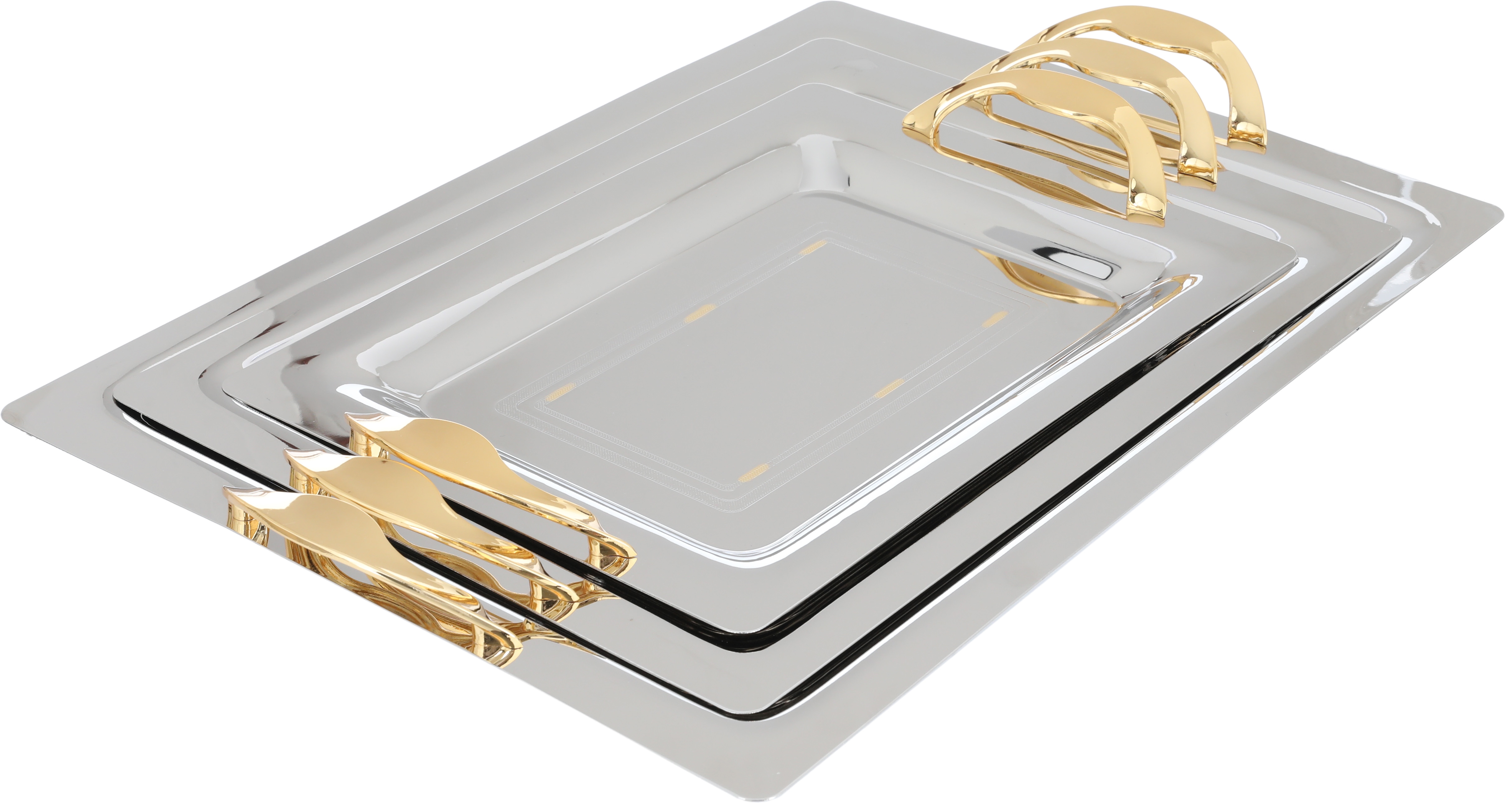 طقم طوفريات استيل، 3 قطع - فضي ذهبي product image