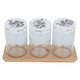 Hervin glass spice jar set with wooden stand, 4 pieces, 660 ml - transparent product image 3