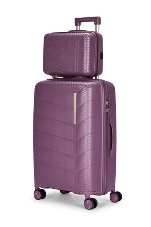 طقم شنط سفر بولي بروبيلين ليمرا، 4 مقاسات، 4 عجلات، بزاوية 360 درجة، LMA-PP506 - بنفسجي product image 2