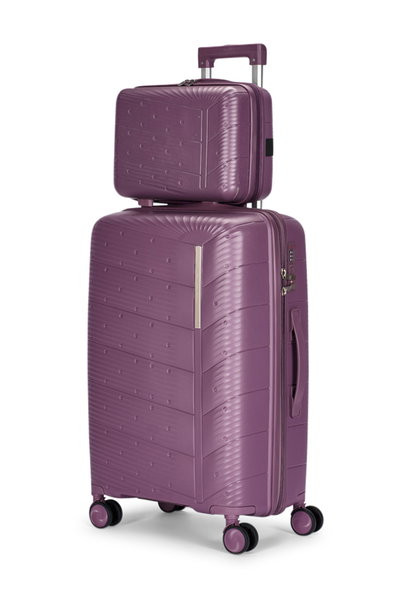 طقم شنط سفر بولي بروبيلين ليمرا، 4 مقاسات، 4 عجلات، بزاوية 360 درجة، LMA-PP506 - بنفسجي product image 2