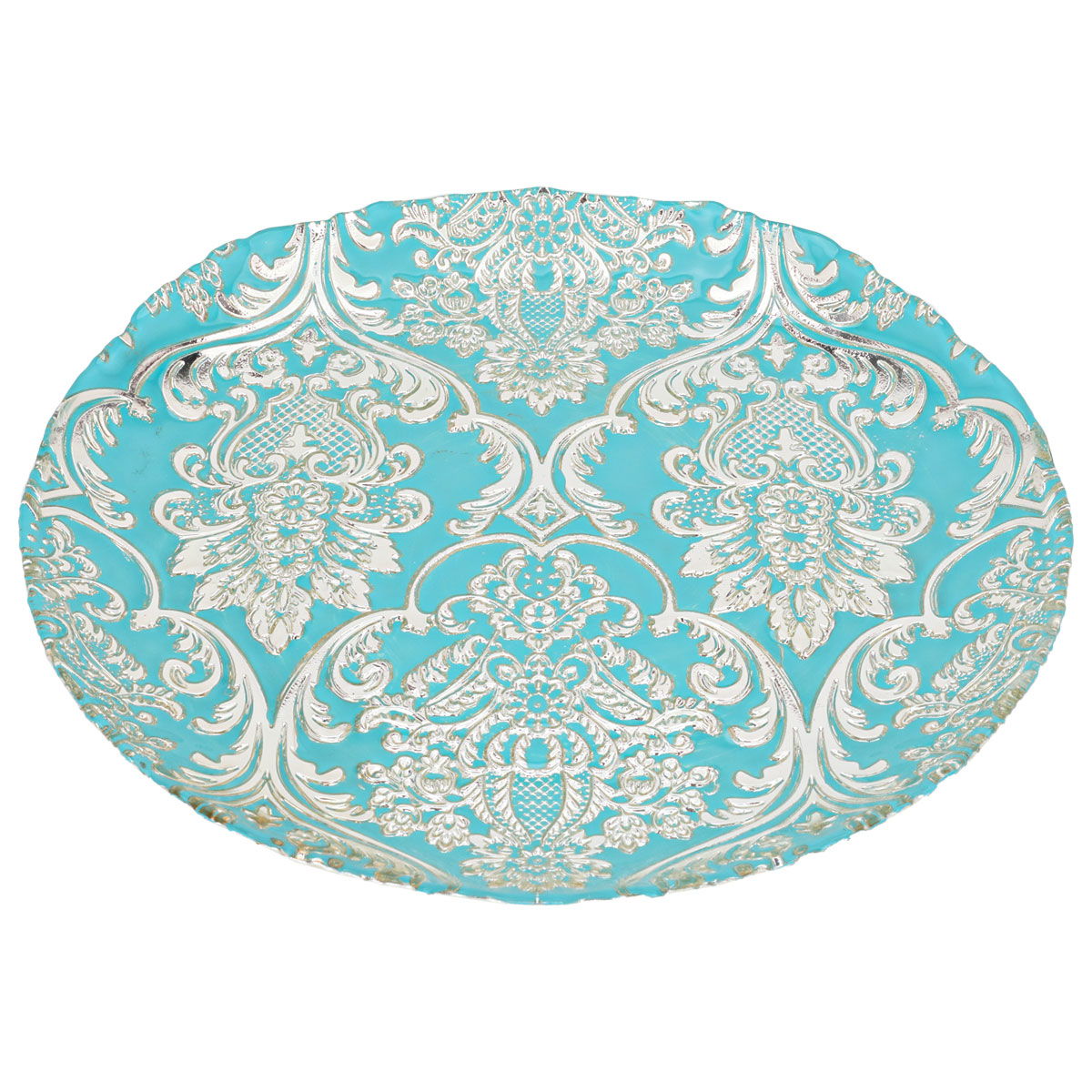 Al Saif Gallery Glass Serving Plate, 28X28X2 Cm - Turquoise product image