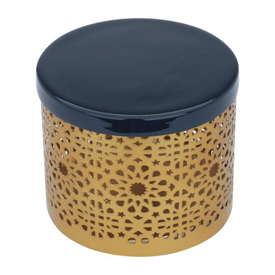 حافظة استيل بغطاء أسود العين الاندلسية، 15×15×12.5 سم، دائري - ذهبي product image 2