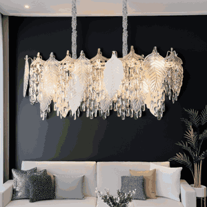 Norco Neoclassical Aluminum Glass Chandelier, 15 Bulbs, E14 Base, 85x95 cm - Gold product image