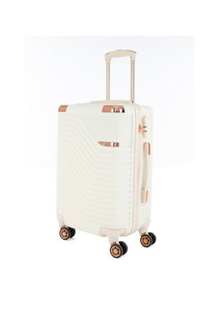 طقم شنط سفر ABS ليمرا، 5 مقاسات، 4 عجلات، زاويه 360 درجة، LMA-1464 - بيج ذهبي product image 2