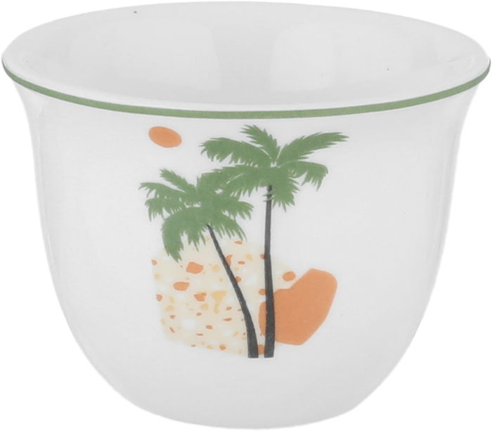 طقم تقديم شاي وقهوة زجاج وبورسلان السيف غاليري، 18 قطعة، يد أخضر- شفاف أبيض product image 4