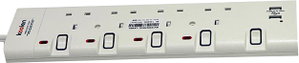 وصلة كهربائية كولن، 3250 واط، 4 مخارج، 3 متر، 2 USB، 301100007 - ابيض product image