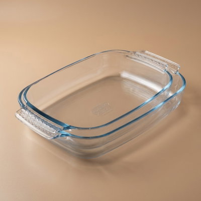 طقم صينية طهي زجاج بايركس، 2 قطعة - شفاف product image 1