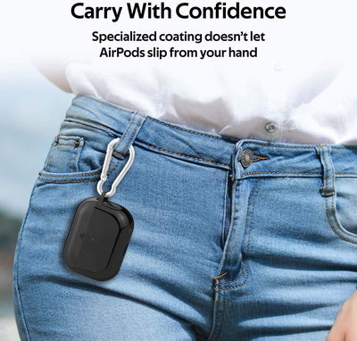 حافظة حماية ايربودز بولي يوريثين بروميت، متوافقة ايربودز برو - اسود product image 4