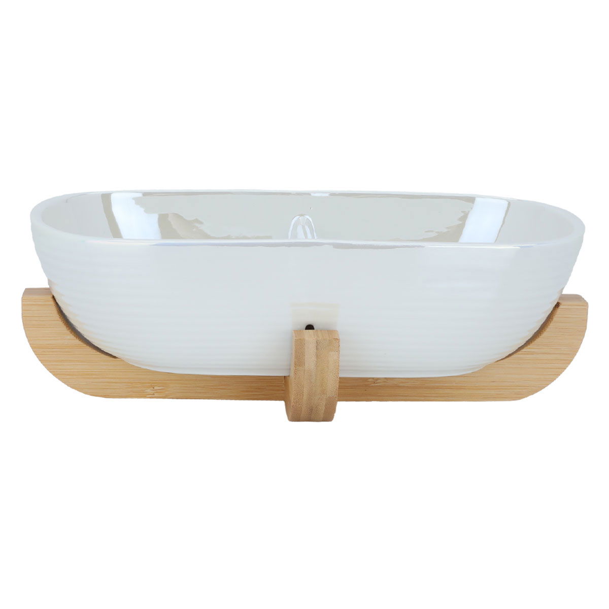 زبدية تقديم بورسلان السيف غاليري، 26×14×9 سم، قاعدة - أبيض product image