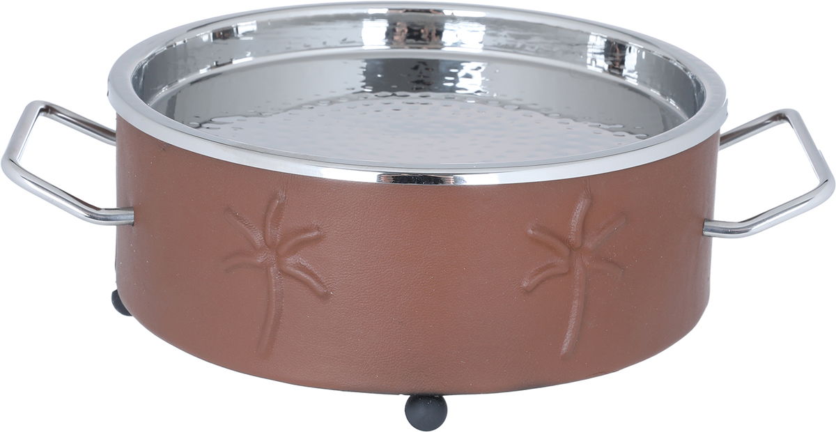 Al Saif Gallery Steel Food Warmer, 14 x 18 x 26 cm, with double bowl - brown product image