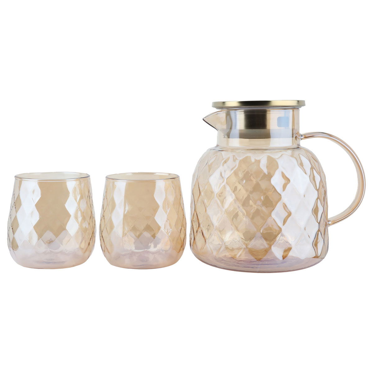 Al Saif Gallery Glass Set, with Lid, 1500 ml, 3 Pieces - Yellow product image