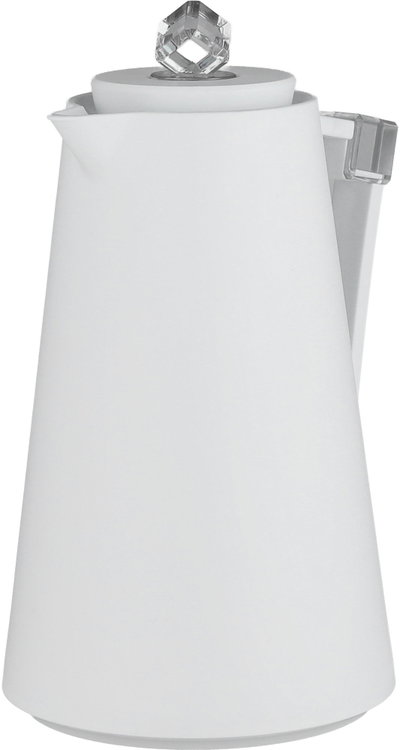 Everest Diamond Plastic Thermos, 1 Liter, Glass Inner Container, Push Button - Transparent White product image 4
