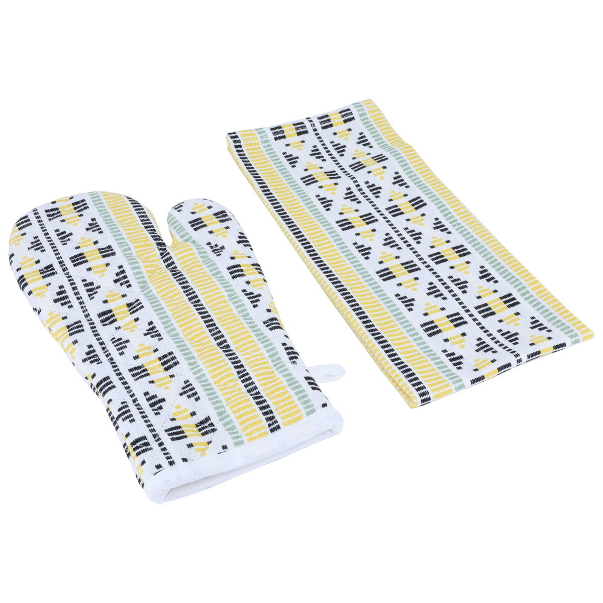 Al Saif Gallery Fabric Towel Set, 4 Pieces - Yellow and White product image 1