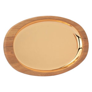 Tofaria SteelAl Saif Gallery, 55x32x4 cm, oval, with wooden edge, large - gold product image