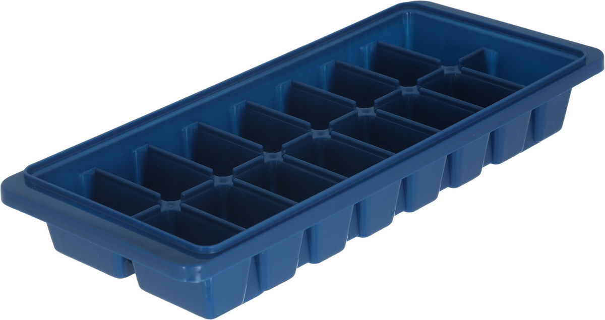 saif so Plastic Ice Cube Tray, Rectangle with Lid, 26.2 x 10.9 x 4.2 cm - Blue product image 3