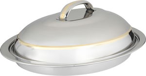 Bohara Stainless Steel Gozi Plate, 60cm, Oval - Silver Gold product image 2