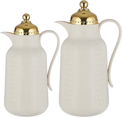 طقم ترامس سلطان مستر براند، 0.7 / 1 لتر، الخامة الداخلية زجاج، غطاء ذهبي ضغاط - كريمي product image 3