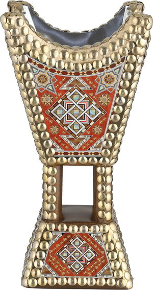 Haili Mazik Syrian wooden incense burner, 15x15x30 cm, base - multi-colored product image