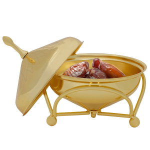 تمرية بغطاء وقاعدة استيل السيف غاليري، 14x14x8 سم - ذهبي product image