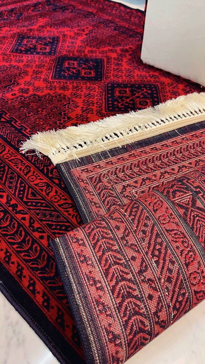 سجادة بوليستر سجادتي، 160×230 سم، تصميم خان محمدي تراثي - أحمر product image 5