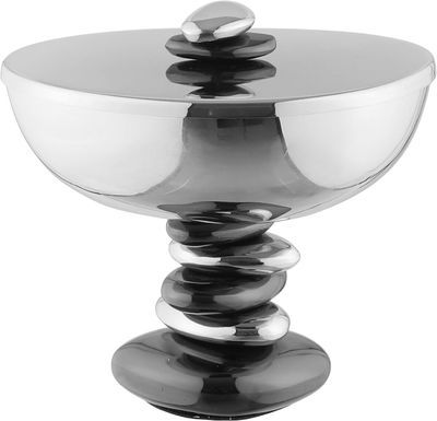 AlSaif Gallery Stainless Steel Serving Platter, 14 x 11 x 12 cm, Stainless Steel Lid - Silver Black product image 1