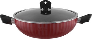 مقلاة تيفلون بغطاء زجاج السيف بلص، 26 سم، يد اسود - احمر product image 2