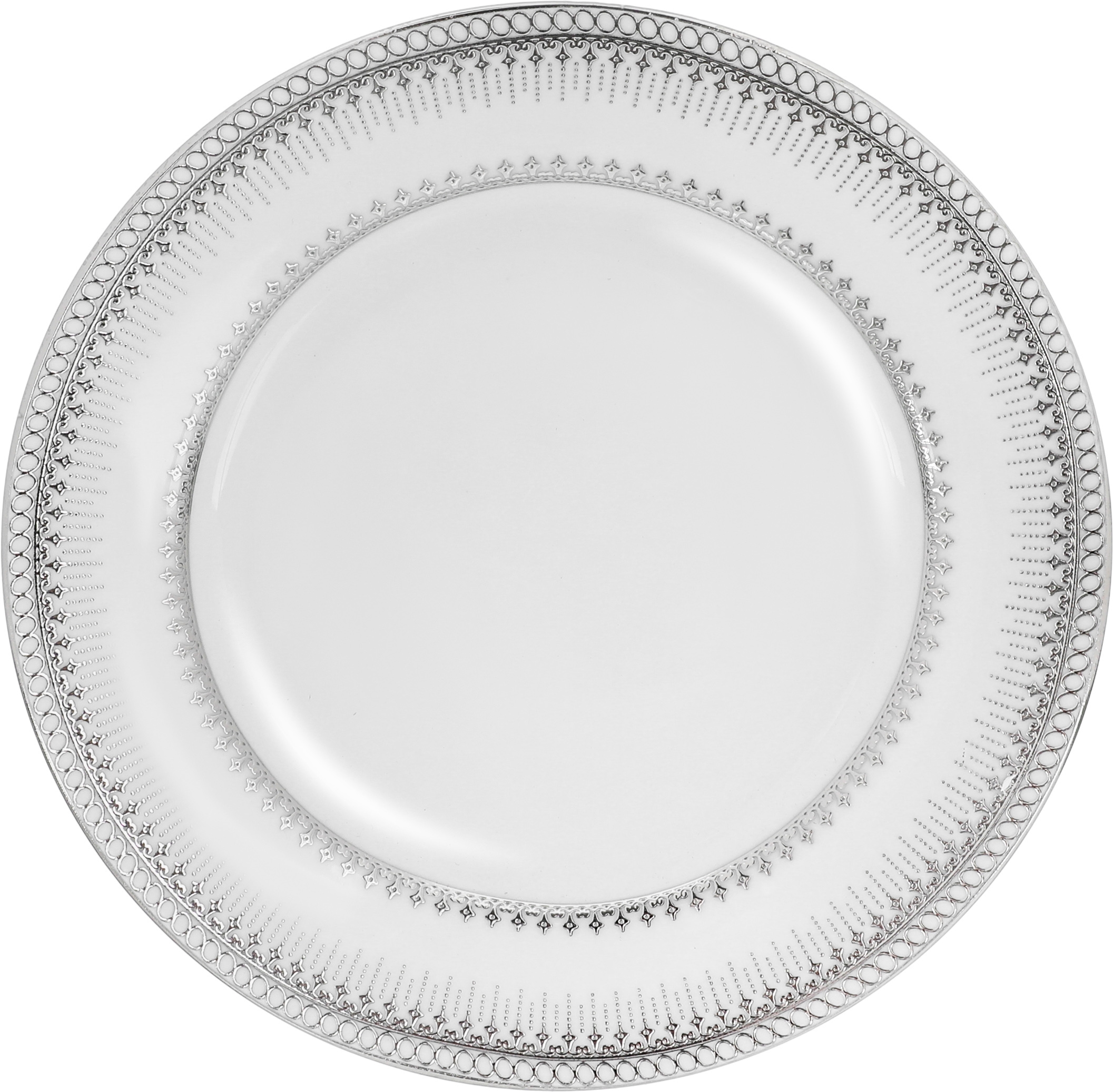 طقم سفرة بورسلان ريدج، 110 قطعة - ابيض فضي product image 11