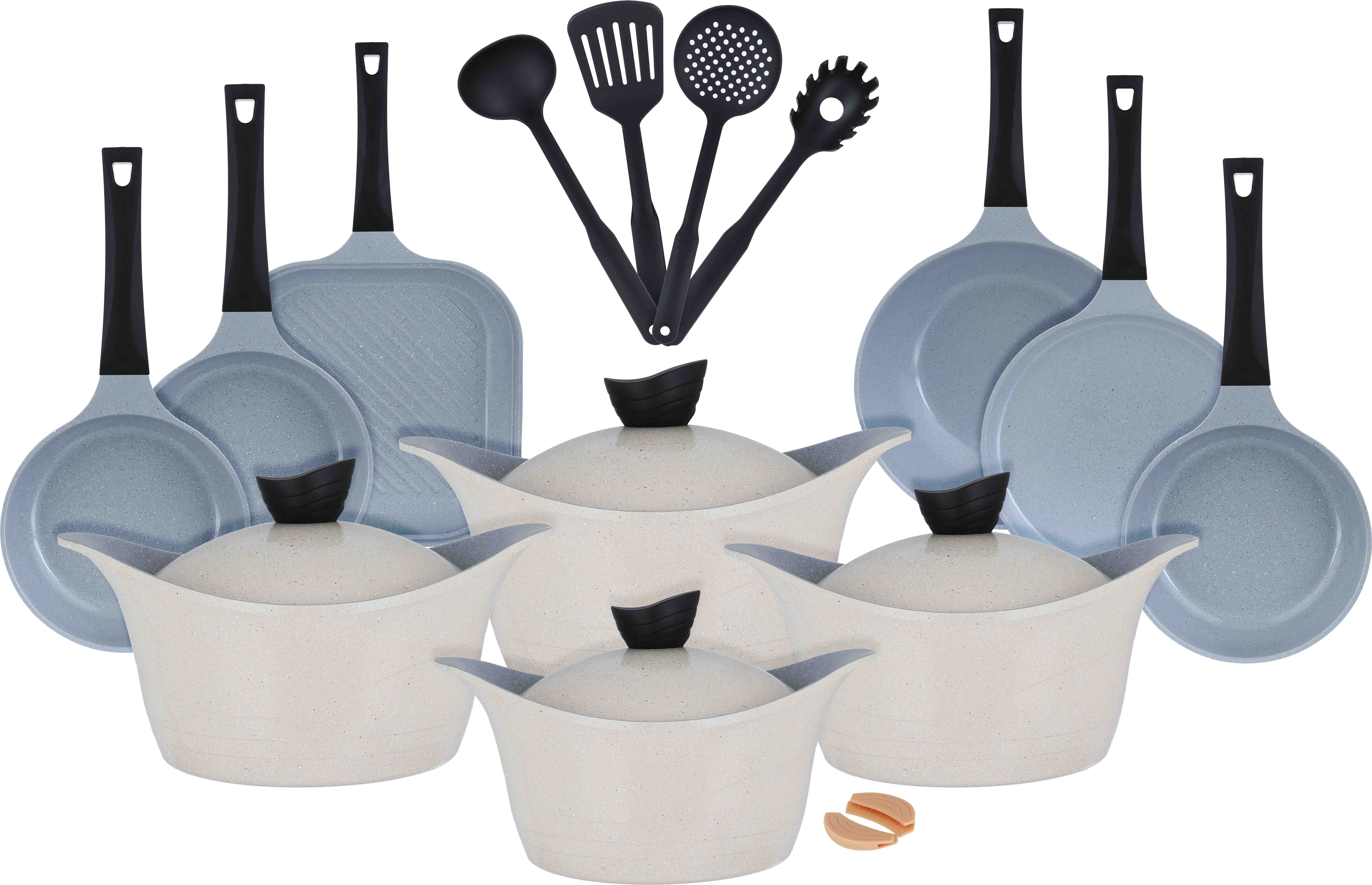 طقم قدور جرانيت فولكانو،23 قطعة - بيج product image