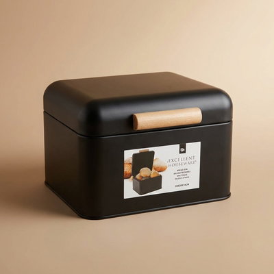 حافظة خبز استيل السيف غاليري، 14×20×22 سم - أسود product image 1
