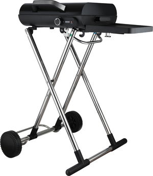Edison RO928-K Stainless Steel Portable Electric Grill, 1830-2180 Watts, Stand, Wheels, 240°C - Black Silver product image 2